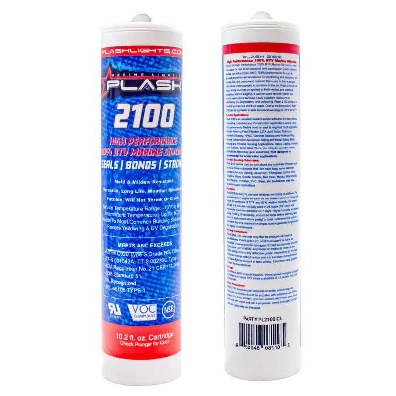 PLASH 2100 Marine 100% RTV Silicone Sealant - 10.2 oz
