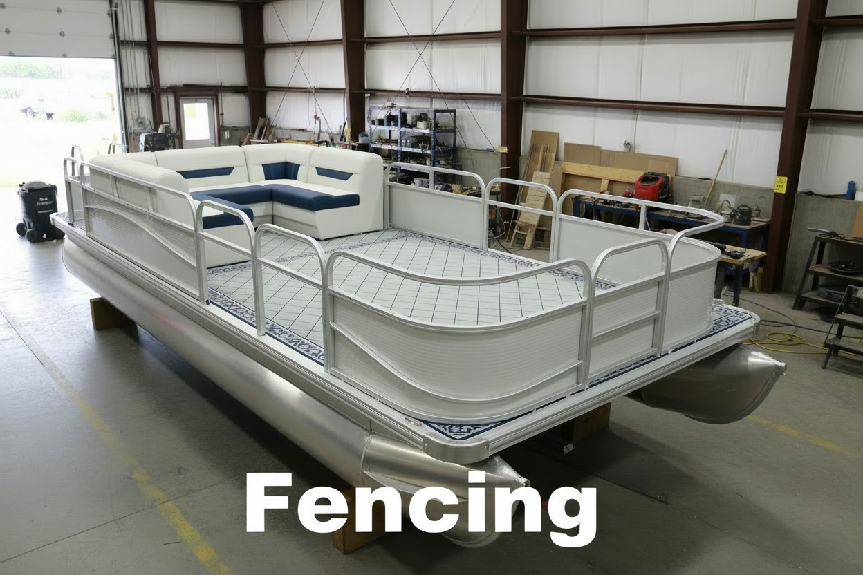 Pontoon with Fencing text overlay